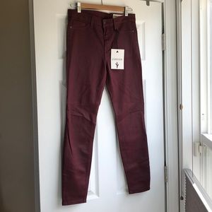 Pistola burgundy coated skinny jean